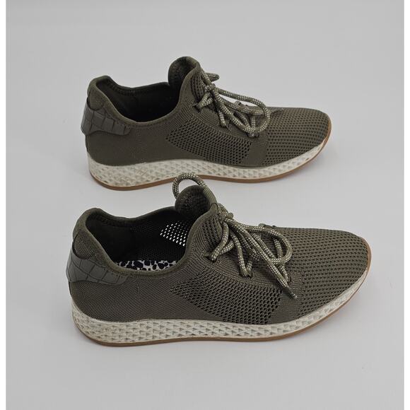 Urban Sport by J/Slides Knit Womens 8 M Khaki green tennis shoes - Picture 4 of 7